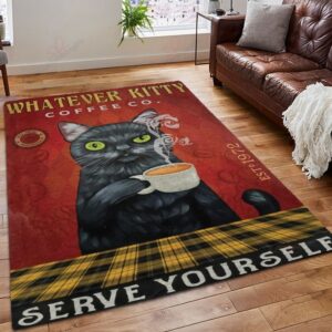 Black Cat Coffee Company Rug Sport Decor Gift Floor Decor Living Room Carpet Rug Area Rug - 74924abdf25b