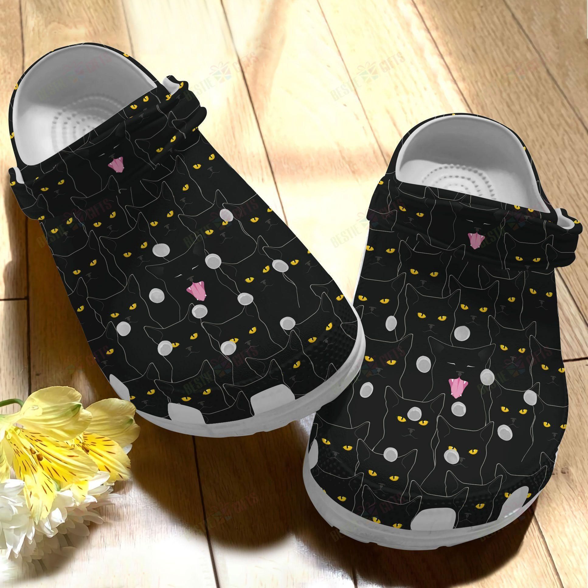 Black Cat Crocs Clog Classic Clog Funny And Black Shoes Black Cat Crocs Clog Classic Clog Funny And Black Shoes