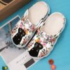 Black Cat Floral Sku 307 Crocs Crocband Clog Comfortable For Mens Womens Classic Clog Water Shoes