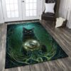 Black Cat Rug Sport Decor Gift Floor Decor Living Room Carpet Rug Area Rug - aea264dc09b0