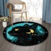 Black Cat Round Carpet Floor Rug Living Room Bedroom Decor Round Area Rug Carpet