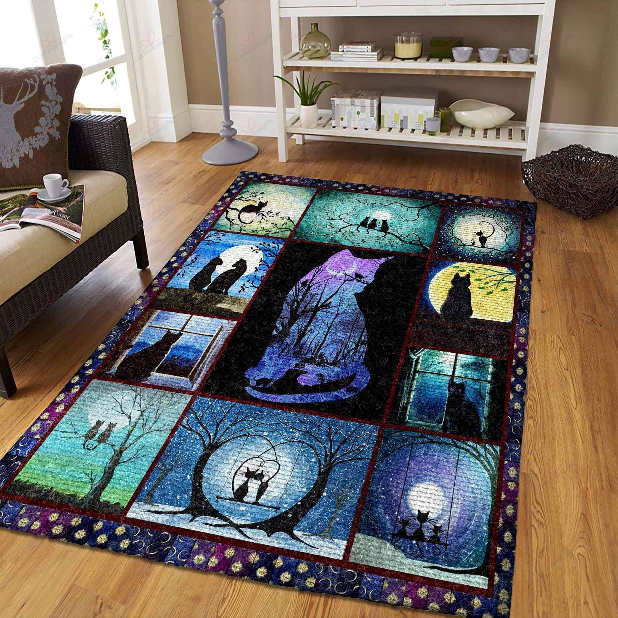 Black Cat Rug Sport Decor Gift Floor Decor Living Room Carpet Rug Area Rug - d195f8858d38 Black Cat Rug Sport Decor Gift Floor Decor Living Room Carpet Rug Area Rug - d195f8858d38