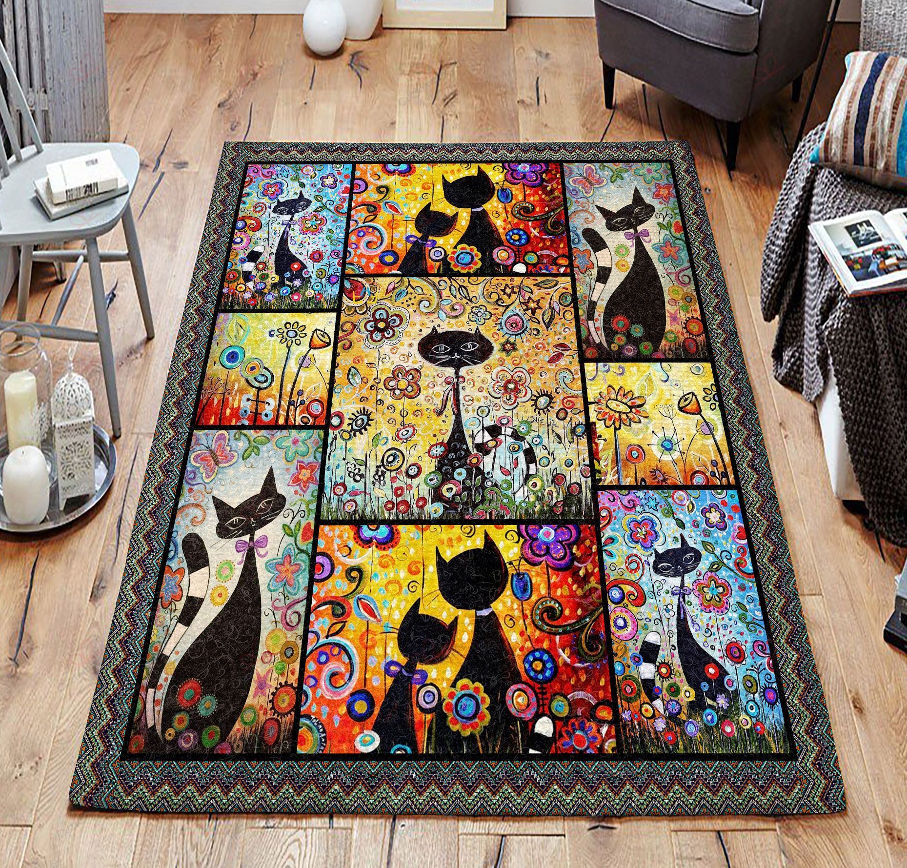 Black Cat Rug Sport Decor Gift Floor Decor Living Room Carpet Rug Area Rug - 89e72ef8142a Black Cat Rug Sport Decor Gift Floor Decor Living Room Carpet Rug Area Rug - 89e72ef8142a