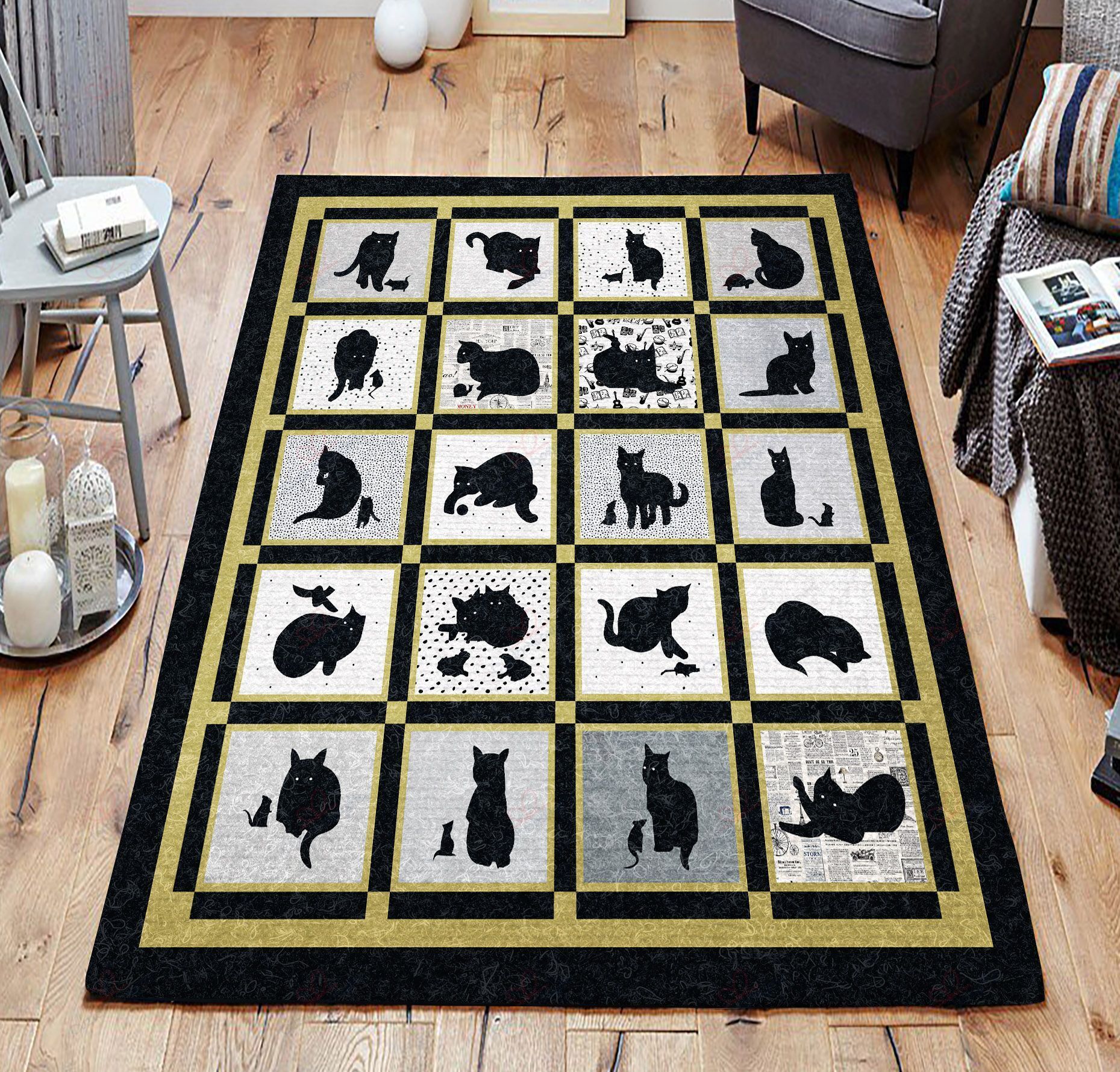 Black Cat Rug Sport Decor Gift Floor Decor Living Room Carpet Rug Area Rug - b360888b59e3 Black Cat Rug Sport Decor Gift Floor Decor Living Room Carpet Rug Area Rug - b360888b59e3