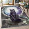 Black Cat Rug Sport Decor Gift Floor Decor Living Room Carpet Rug Area Rug - 8985208ec769