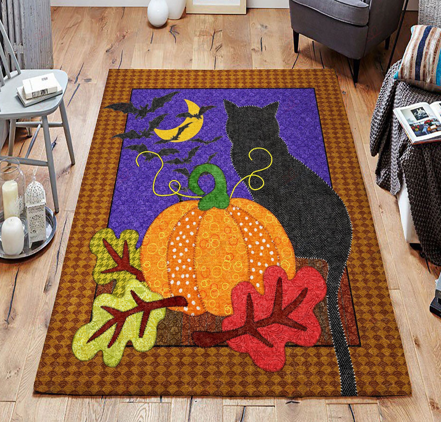 Black Cat Halloween Rug Sport Decor Gift Floor Decor Living Room Carpet Rug Area Rug - b00185a676e9 Black Cat Halloween Rug Sport Decor Gift Floor Decor Living Room Carpet Rug Area Rug - b00185a676e9