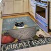 Black Cat Kitchen Rug Sport Decor Gift Floor Decor Living Room Carpet Rug Area Rug - 663d61745b61