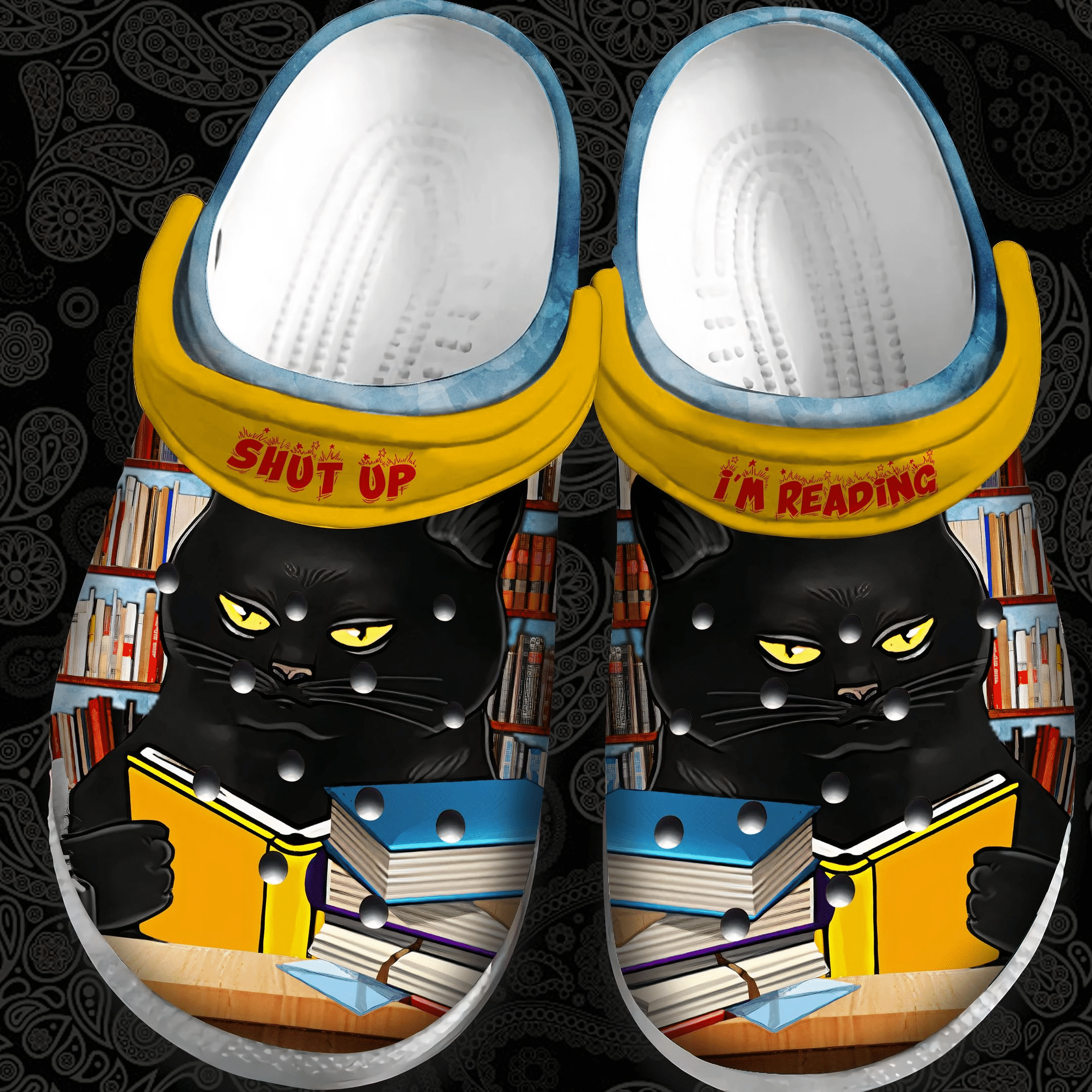 Black Cat Love Read Crocs Clog Shoes – Shut Up! I’M Reading Clog Birthday Gift For Man Woman Black Cat Love Read Crocs Clog Shoes – Shut Up! I’M Reading Clog Birthday Gift For Man Woman