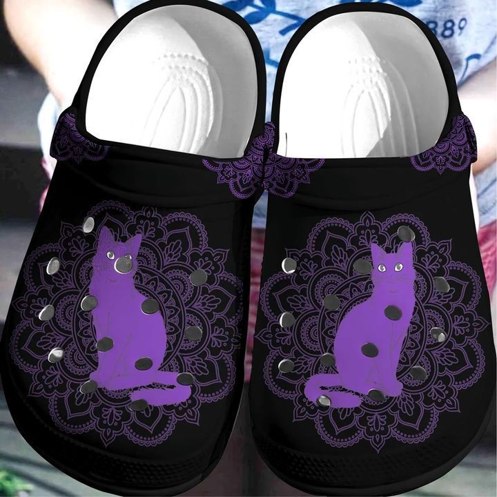 Black Cat Mandala Sku 302 Crocs Clog Clog Shoes Black Cat Mandala Sku 302 Crocs Clog Clog Shoes
