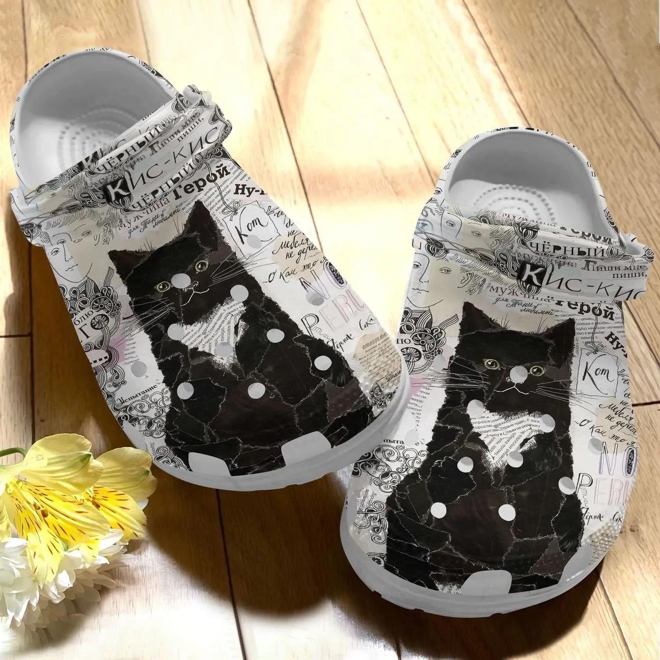 Black Cat Personalize Clog Custom Crocs Fashionstyle Comfortable For Women Men Kid Print 3D Newspaper Black Cat Personalize Clog Custom Crocs Fashionstyle Comfortable For Women Men Kid Print 3D Newspaper