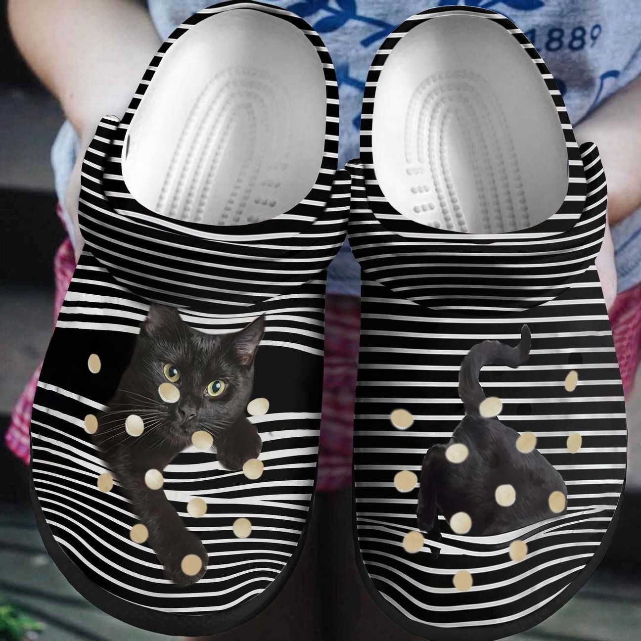 Black Cat Personalized Clog Custom Crocs Comfortablefashion Style Comfortable For Women Men Kid Print 3D Funny Black Cat Personalized Clog Custom Crocs Comfortablefashion Style Comfortable For Women Men Kid Print 3D Funny