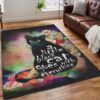 Black Cat Real Love On Rug Sport Decor Gift Floor Decor Living Room Carpet Rug Area Rug - f8e8b9ab0dbb