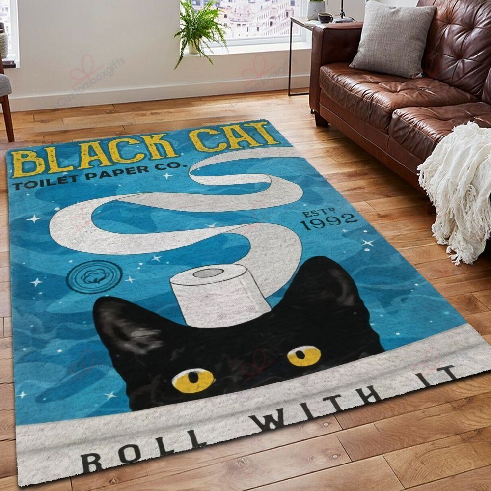 Black Cat Toilet Paper Rug Sport Decor Gift Floor Decor Living Room Carpet Rug Area Rug - 813626b87f5f Black Cat Toilet Paper Rug Sport Decor Gift Floor Decor Living Room Carpet Rug Area Rug - 813626b87f5f