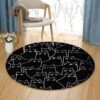 Black Cats Round Carpet Floor Rug Living Room Bedroom Decor Round Area Rug Carpet