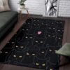 Black Cats Rug Sport Decor Gift Floor Decor Living Room Carpet Rug Area Rug - 290b9c624539