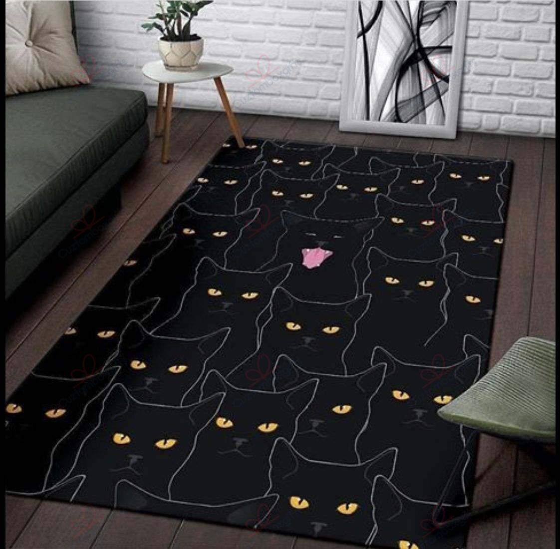 Black Cats Rug Sport Decor Gift Floor Decor Living Room Carpet Rug Area Rug - 290b9c624539 Black Cats Rug Sport Decor Gift Floor Decor Living Room Carpet Rug Area Rug - 290b9c624539