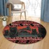Black Cats Love Music Round Carpet Floor Rug Living Room Bedroom Decor Round Area Rug Carpet