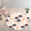 Black Coconut Grove Round Flamingo Round Carpet Floor Rug Living Room Bedroom Decor Round Area Rug Carpet