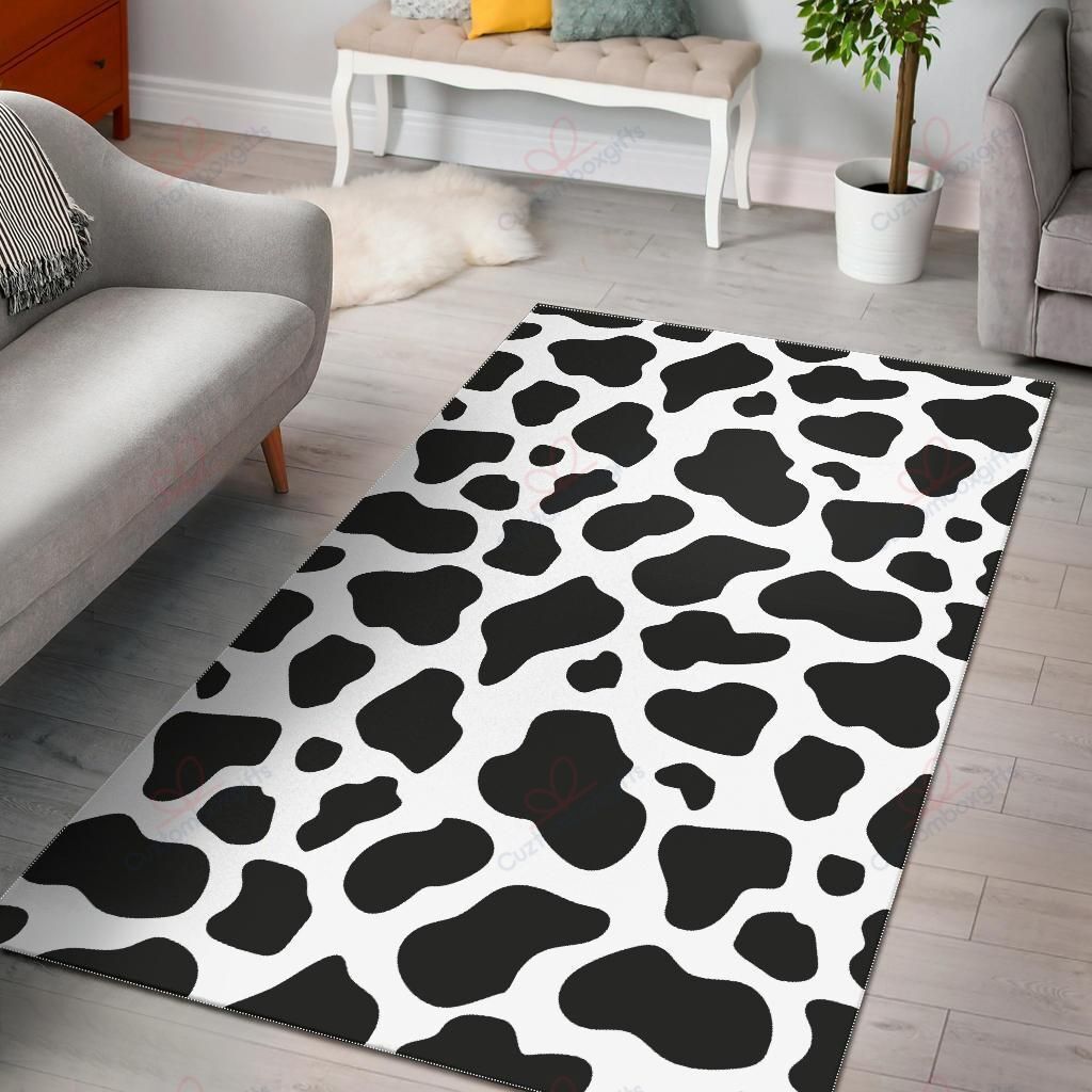 Black Cow Pattern Rug Sport Decor Gift Floor Decor Living Room Carpet Rug Area Rug - 5f9a3fa5ac96 Black Cow Pattern Rug Sport Decor Gift Floor Decor Living Room Carpet Rug Area Rug - 5f9a3fa5ac96
