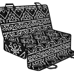 Black Ethnic Aztec Pattern Print Pet Car Back Seat Cover - 12a11114f177