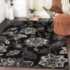 Black Flower 1 Rug Sport Decor Gift Floor Decor Living Room Carpet Rug Area Rug - 96c6e90c1d6d