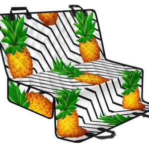 Black Geometric Pineapple Pattern Print Pet Car Back Seat Cover - 987e71442600