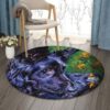 Black German Shepherd Round Carpet Floor Rug Living Room Bedroom Decor Round Area Rug Carpet