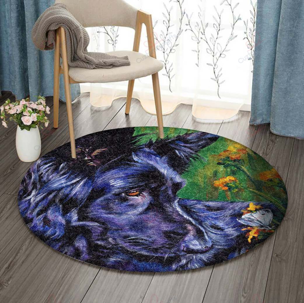Black German Shepherd Round Carpet Floor Rug Living Room Bedroom Decor Round Area Rug Carpet Black German Shepherd Round Carpet Floor Rug Living Room Bedroom Decor Round Area Rug Carpet