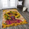 Black Girl And Sunflower Rug Sport Decor Gift Floor Decor Living Room Carpet Rug Area Rug - 6ce05f7c5430