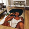 Black Girl Rug Sport Decor Gift Floor Decor Living Room Carpet Rug Area Rug - 52447fc9e3d6