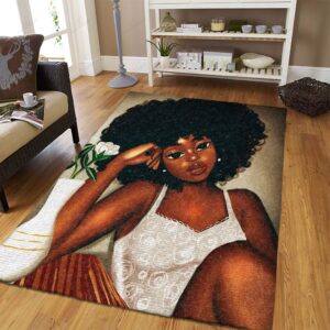 Black Girl Rug Sport Decor Gift Floor Decor Living Room Carpet Rug Area Rug - 52447fc9e3d6