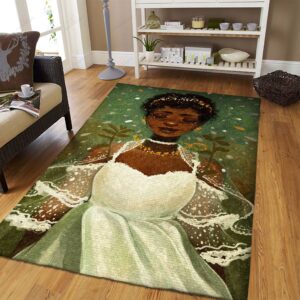 Black Girl In White Rug Sport Decor Gift Floor Decor Living Room Carpet Rug Area Rug - bdd0717591a9
