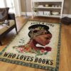 Black Girl Loves Reading Rug Sport Decor Gift Floor Decor Living Room Carpet Rug Area Rug - ac54b671cfdb