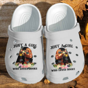 Black Girl Who Loves Book Shoes Crocs Clog For Birthday – Black Queen Books Flower Shoes For Daughter