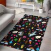 Black Girly Unicorn Pattern Rug Sport Decor Gift Floor Decor Living Room Carpet Rug Area Rug - 749f422fbf10