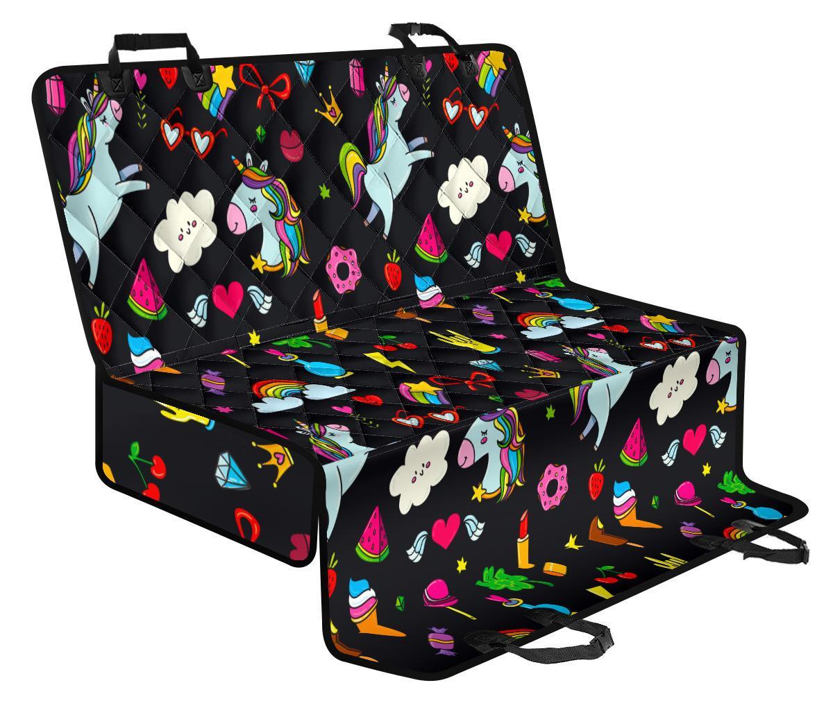 Black Girly Unicorn Pattern Print Pet Car Back Seat Cover - 622648f52145 Black Girly Unicorn Pattern Print Pet Car Back Seat Cover - 622648f52145