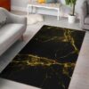 Black Gold Marble Rug Sport Decor Gift Floor Decor Living Room Carpet Rug Area Rug - 23548d0e4f5e