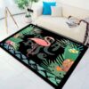 Black Green Flamingo 1 Rug Sport Decor Gift Floor Decor Living Room Carpet Rug Area Rug - 1f85d1896967
