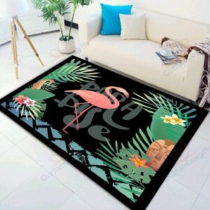 Black Green Flamingo 1 Rug Sport Decor Gift Floor Decor Living Room Carpet Rug Area Rug - 1f85d1896967