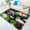 Black Green Flamingo Rug Sport Decor Gift Floor Decor Living Room Carpet Rug Area Rug - ecdad0139a77