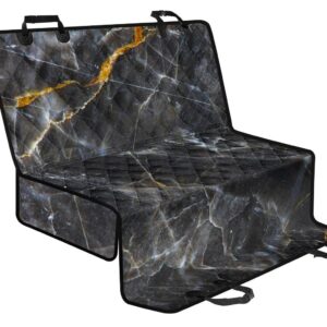 Black Grey Marble Print Pet Car Back Seat Cover - b8f77c706667