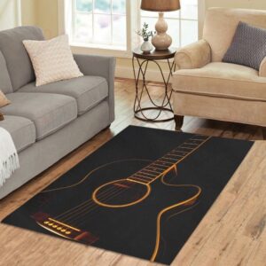 Black Guitar Beautiful Rug Sport Decor Gift Floor Decor Living Room Carpet Rug Area Rug - 45681d0532ec
