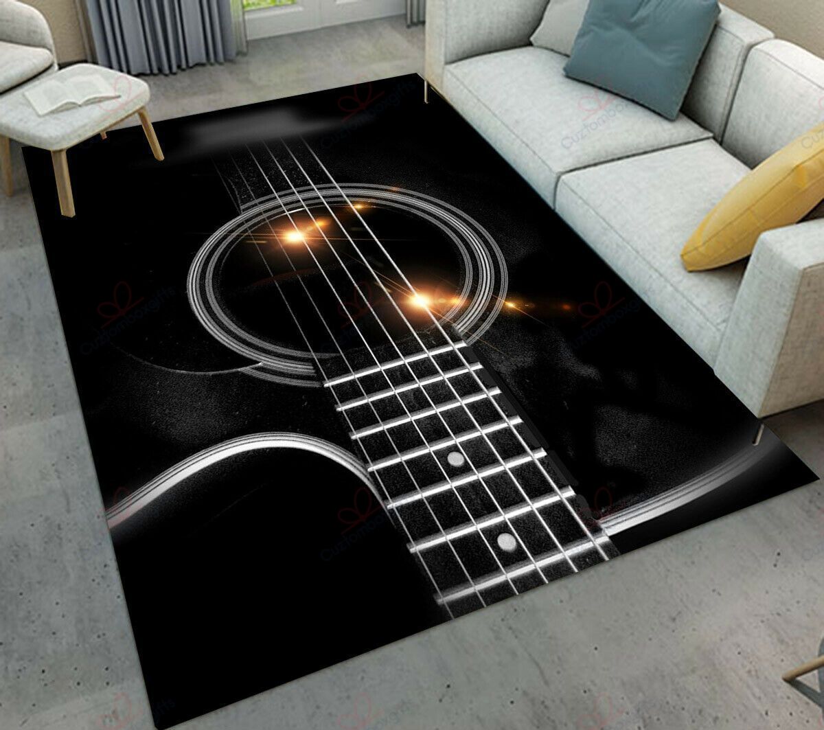 Black Guitar Rug Sport Decor Gift Floor Decor Living Room Carpet Rug Area Rug - 38fe987ae226 Black Guitar Rug Sport Decor Gift Floor Decor Living Room Carpet Rug Area Rug - 38fe987ae226