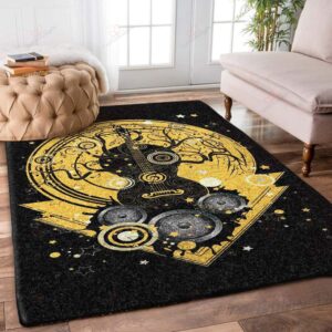 Black Guitar Rug Sport Decor Gift Floor Decor Living Room Carpet Rug Area Rug - e9e539a1b18e