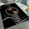 Black Guitar Rug Sport Decor Gift Floor Decor Living Room Carpet Rug Area Rug - eb679967060a