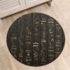 Black Hieroglyphs Wall Round Carpet Floor Rug Living Room Bedroom Decor Round Area Rug Carpet