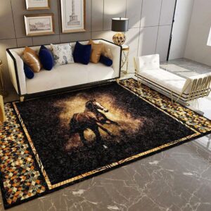 Black Horse Animal Rug Sport Decor Gift Floor Decor Living Room Carpet Rug Area Rug - 3fbc195daf15