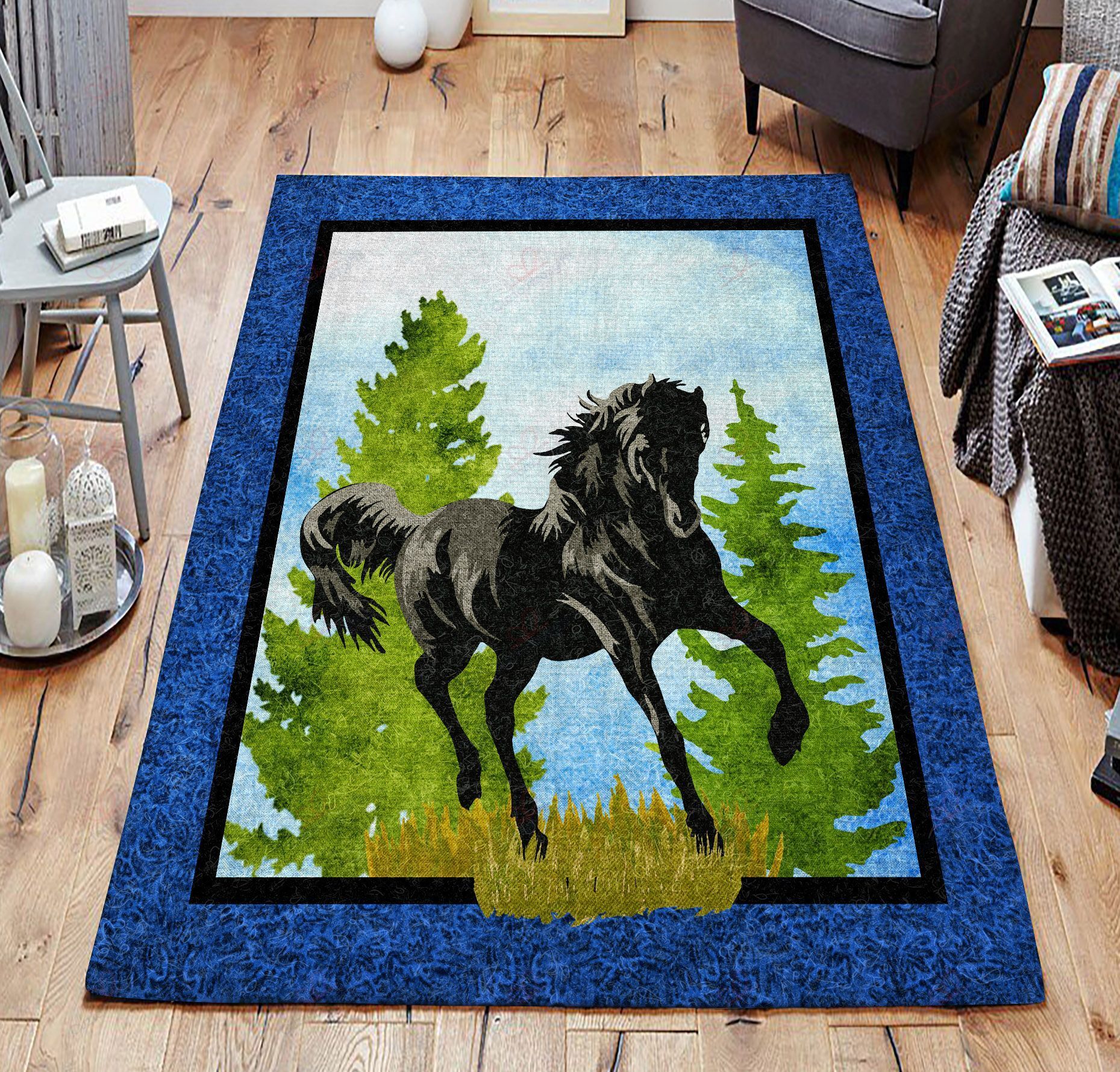 Black Horse Rug Sport Decor Gift Floor Decor Living Room Carpet Rug Area Rug - bd0deff33f0f Black Horse Rug Sport Decor Gift Floor Decor Living Room Carpet Rug Area Rug - bd0deff33f0f