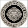 Black Ivory Medallion Round Carpet Floor Rug Living Room Bedroom Decor Round Area Rug Carpet