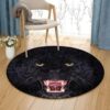 Black Leopard Round Carpet Floor Rug Living Room Bedroom Decor Round Area Rug Carpet